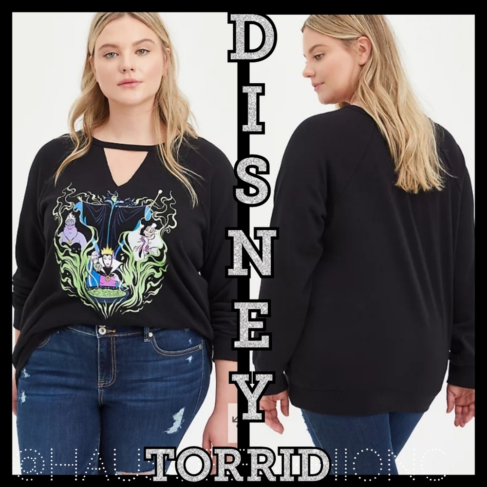 TORRID DISNEY Villains Group Keyhole Sweatshirt! NWT!